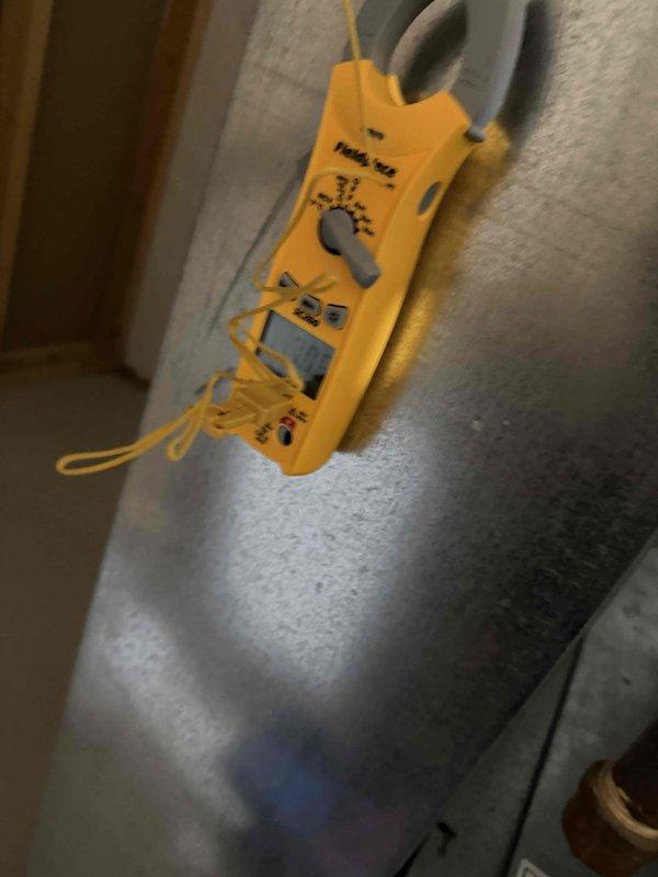 Arrived on site for no heat complaint. Performed electrical diagnostics using multimeter, confirming voltage readings of 52.4V at the system. Testing revealed faulty thermostat as suspected, which was affecting proper heating operation. Replaced thermostat, tested system operation, and verified proper heat function before departure.