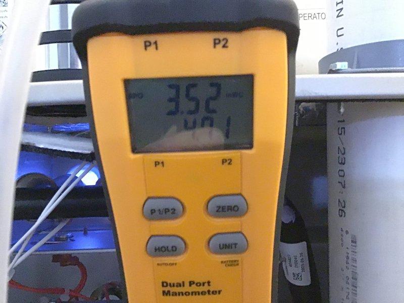 Responded to callback on new installation not heating. Performed gas pressure diagnostics using dual-port manometer which showed reading of 352, confirming proper gas supply. Used Fieldpiece diagnostic tool to check system functionality. Verified unit operation and ensured heating system now working correctly.