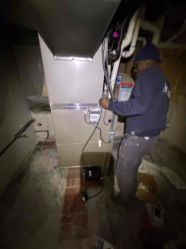 Completed HVAC system startup following installation. Installed wall control, ran condensate drainage lines for furnace, humidifier, and A/C system. Performed furnace startup procedures and calibrated gas pressures to manufacturer specifications.