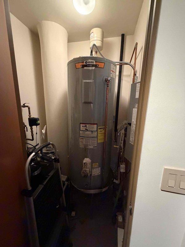 Performed diagnostic assessment on a leaking 4-year-old water heater installed by our company. Determined leak was originating from the tank itself rather than connections. Advised customer that parts warranty remains active but labor warranty has expired, and that unit will require replacement due to the nature of the leak.