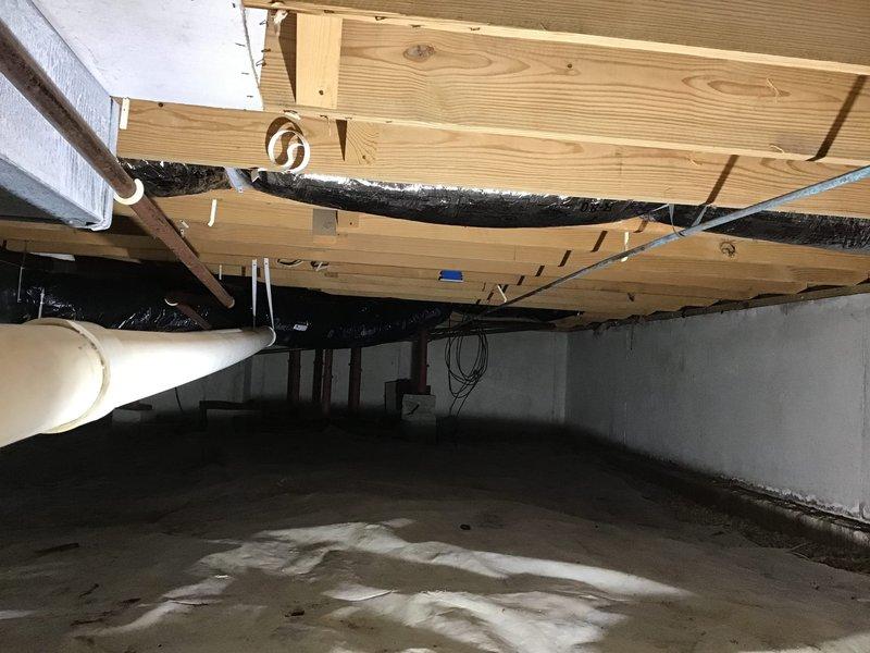 Replaced undersized 8x8 duct in the crawl space with a larger 10x10 duct, extending approximately 15 feet. Upgraded two 6-inch supply ducts in the family room to 8-inch flexible ducts for improved airflow, and reinstalled the existing 6-inch duct serving the upstairs closet.
