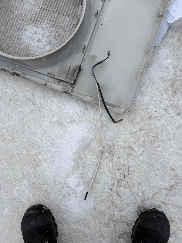 Completed quoted repairs on unit #2, which included replacing a damaged electrical wire with a new wire harness. The outdoor condenser unit showed signs of normal wear with dust accumulation on exterior surfaces, and proper electrical connections were verified after installation.