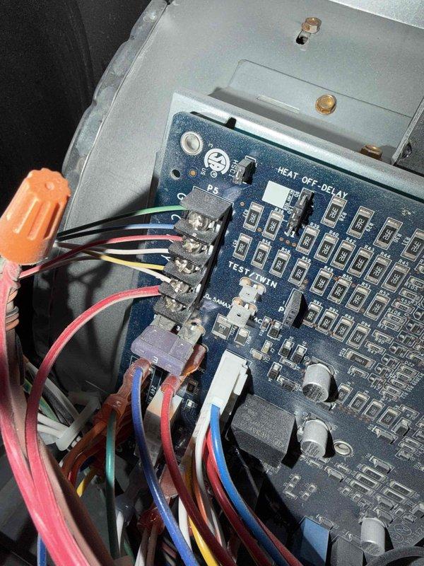 Performed diagnostic service on furnace for new customer reporting temperature differential issues between floors. Inspected control board wiring connections and circuit components. Evaluated electrical terminals, wire connections, and heat delay settings to address uneven heating concerns.