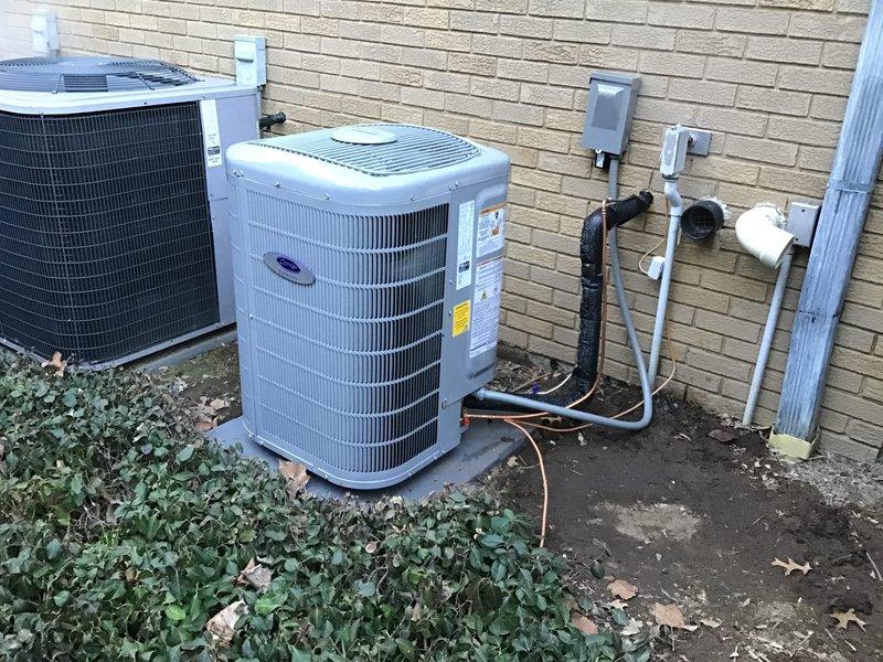 Successfully installed a complete Carrier Infinity system including a 2-ton air handler and A/C unit with hot water coil for heating. Installation included emergency drain pan with float switches, Infinity thermostat, Aprilaire filtration system, and RGF Zero Series II air purifier to provide comprehensive climate control and air quality management.