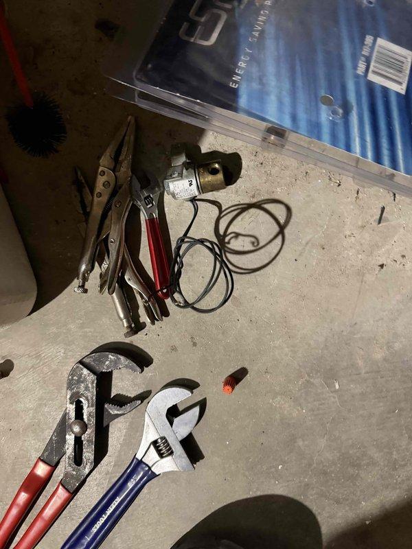 Completed IAQ service repairing electrical connection issue. Replaced faulty brass connector and rewired the component using appropriate tools. Equipment now functioning properly with all connections secured.