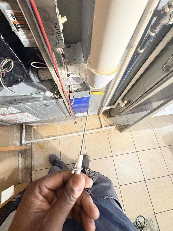 Performed comprehensive heating maintenance service on three systems. Conducted thorough diagnostic testing with digital measurement tools, recording system parameters including temperature readings of 17.6°. Inspected mechanical components, ductwork, and PVC venting for proper operation and integrity while ensuring all electrical connections were secure.