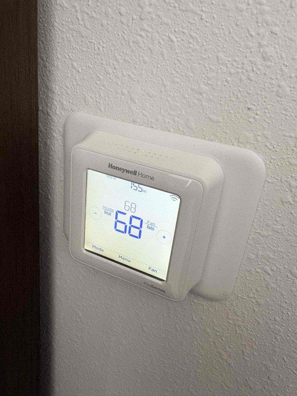 Responded to callback regarding heat kit installation from previous day. Verified thermostat was properly set to heat mode at 68° and conducted airflow measurements at the register. Determined system is now functioning correctly with proper heat output.