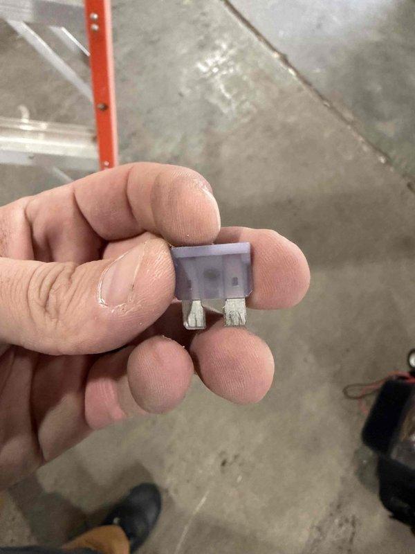 Responded to no-heat call for commercial hanging heater. Upon inspection, identified blown fuse on control board. Replaced fuse, tested system operation, and verified proper heating function restored. Unit is now operating normally.