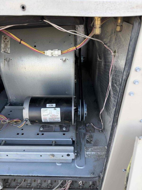 Performed comprehensive heating maintenance on unit. Inspected motor assembly and electrical connections, verifying proper wire connections and harness integrity. Accessed unit's interior components using Allen key to conduct thorough inspection and maintenance of operational systems.