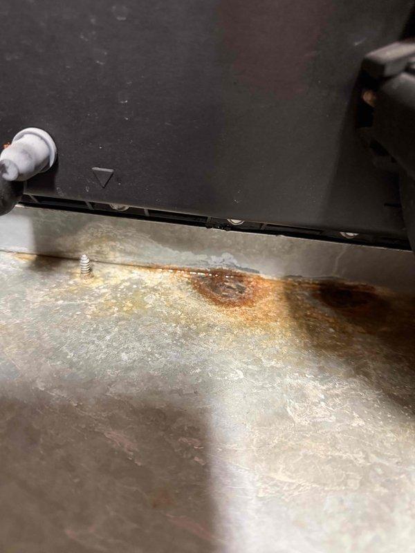 Performed gas furnace cleaning service as scheduled. Inspection revealed significant corrosion and water damage on metal surfaces, particularly near drainage components. Documented rust formation around equipment housing and mounting areas, indicating possible ongoing moisture exposure that requires monitoring.