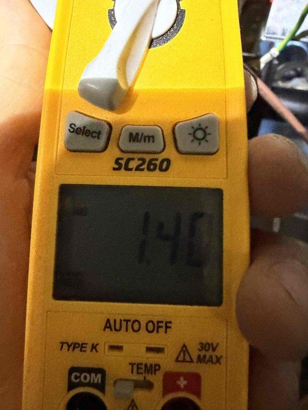 Performed heating system maintenance prior to homeowner's property sale. Inspected blower wheel assembly for proper operation and conducted temperature testing with Fieldpiece SC260 multimeter, confirming system temperature at 140°. Replaced Aprilaire #410 filter as requested to ensure optimal system performance.