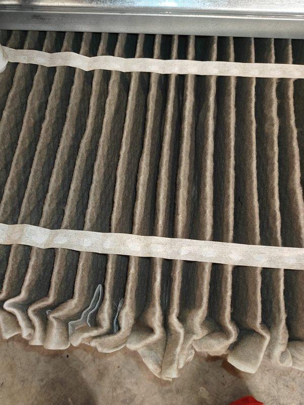 Performed annual Heating Maintenance 1 service on system with Aprilaire filter replacement. Inspected control board and electrical connections, finding all components in normal working condition with no visible damage. Removed and replaced dirty pleated air filter which showed significant dust accumulation and minor deformation of pleats.