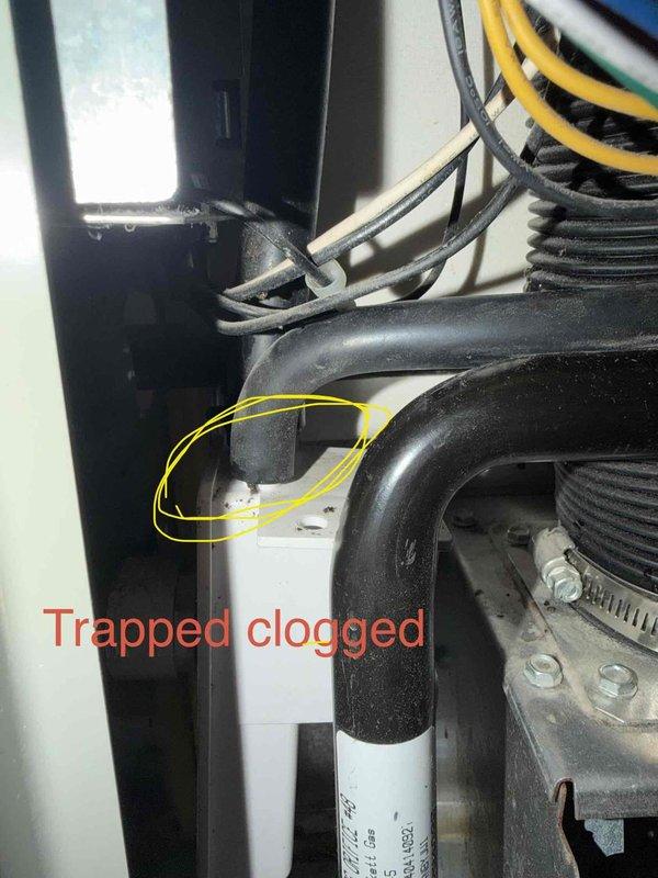 Responded to service call for furnace emitting clicking sounds. Diagnosed potential control board relay failure or electrical short causing system resets based on customer-provided video evidence. Discovered clogged condensate trap during inspection and documented thermostat in calibration mode. Scheduled follow-up service appointment for comprehensive repair.