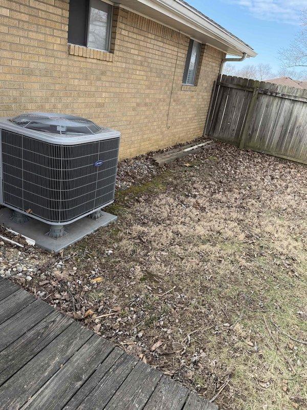 Completed annual heating maintenance service including inspection of filter condition and replacement due to visible dust accumulation. Verified exterior condenser unit was properly positioned on concrete pad with adequate clearance. System now operating at optimal efficiency for the heating season.
