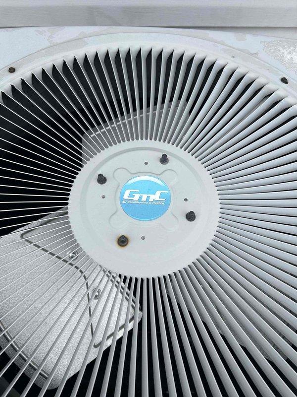 Conducted a second opinion evaluation for furnace replacement. Inspected existing HVAC system including GMC fan unit which appears in normal condition with no visible damage. Noted that installation will require inclusion of a riser box. Documented current Honeywell digital thermostat showing proper operation in heat mode at 69°F indoor temperature with 67°F set point.