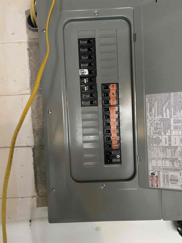 Conducted comprehensive assessment for upstairs HVAC system replacement. Inspected electrical panel to verify adequate capacity for new system and examined bathroom area for potential ductwork routing considerations. Documented existing conditions with photos to develop appropriate replacement solution.