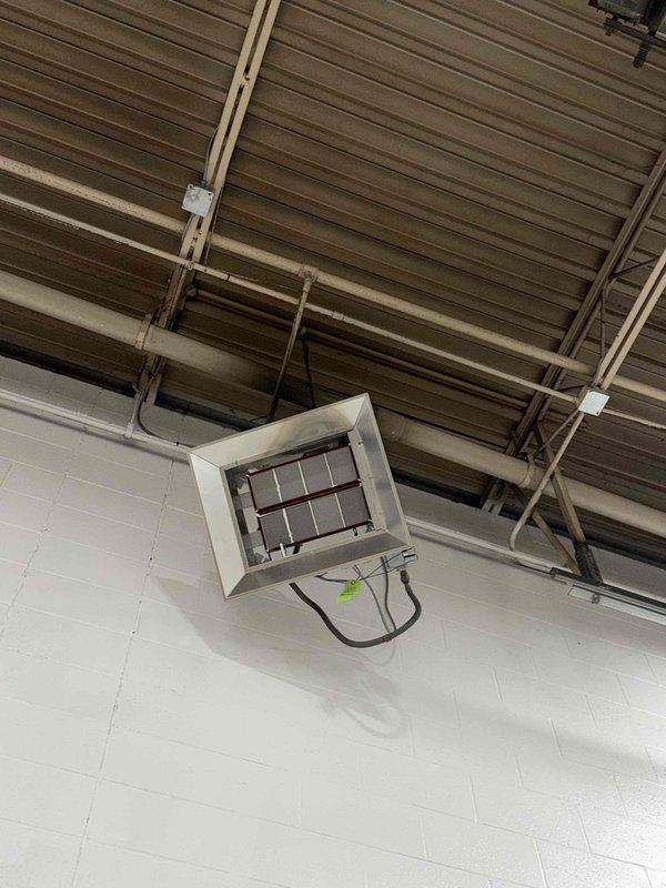 Conducted site assessment to develop maintenance plan for approximately six hanging heaters and one water heater. Inspected ceiling-mounted infrared heaters and evaluated access requirements, determining whether ladder access is sufficient or if lift equipment will be needed for future service. Documented electrical connections and control panel configuration for inclusion in maintenance planning documentation.