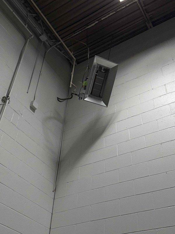 Conducted site assessment to develop maintenance plan for approximately six hanging heaters and one water heater. Inspected ceiling-mounted infrared heaters and evaluated access requirements, determining whether ladder access is sufficient or if lift equipment will be needed for future service. Documented electrical connections and control panel configuration for inclusion in maintenance planning documentation.