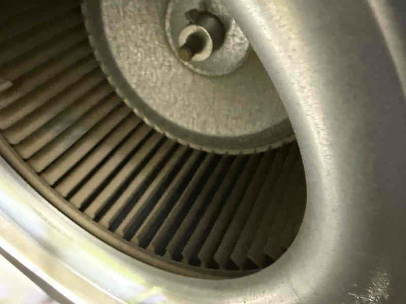 Performed scheduled heating maintenance service on system. Inspected and cleaned blower wheel assembly to ensure proper operation. Conducted electrical testing with multimeter, verifying proper voltage readings of 10.10 at component connections. Replaced 20x25x1 air filter as requested by customer.