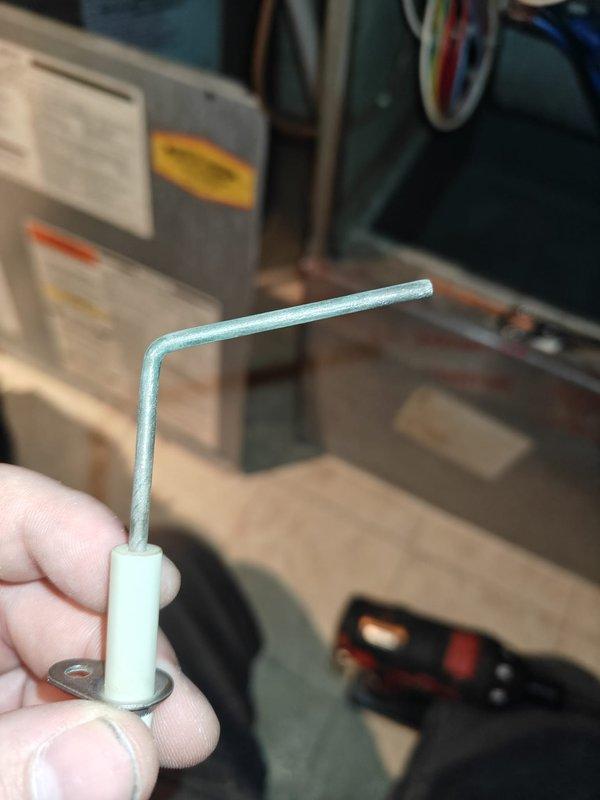 Performed annual heating maintenance service on system. Inspected ignition electrode assembly and found it in good working condition. Examined control board with focus on blower off delay circuit and verified all wire connections were secure with no signs of electrical issues or component failures.