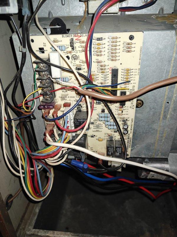 Performed annual heating maintenance service on system. Inspected ignition electrode assembly and found it in good working condition. Examined control board with focus on blower off delay circuit and verified all wire connections were secure with no signs of electrical issues or component failures.