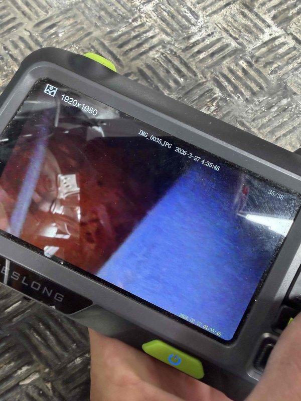Performed inspection of dryer vent system using borescope camera and identified severe rust deterioration requiring full replacement. Documented interior ductwork conditions showing compromised metal surfaces and advised customer of necessary repairs to restore proper venting function and safety.