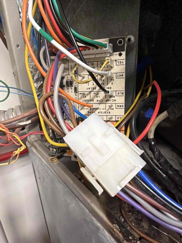 Replaced faulty control board in HVAC system heating unit. Disconnected and removed existing control board, installed new replacement board, and reconnected all color-coded wiring harnesses to proper terminals per manufacturer specifications. Verified heating elements energized correctly and system operational upon completion.