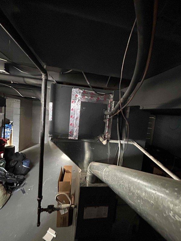 Conducted comprehensive replacement estimate for 36-year-old residential HVAC system including outdoor condensing unit and indoor air handler with associated ductwork. Documented existing equipment configuration and captured detailed photos of both exterior condenser location and basement mechanical room to provide accurate replacement specifications and pricing via email follow-up.