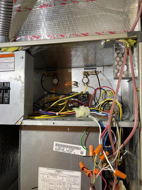 Performed pre-purchase HVAC system inspection at residential property with seller's agent authorization. Conducted comprehensive examination of furnace and air handler unit, including visual inspection of electrical control compartment, wiring connections, and safety devices. Verified integrity of wire terminations with twist-on connectors, inspected pressure switches, and examined refrigerant line insulation. Performed electrical diagnostic testing using clamp meter to assess system operation and current draw. Evaluated evaporator coil condition and overall unit safety for occupant with health considerations. System found to be in serviceable condition with no immediate safety concerns identified.