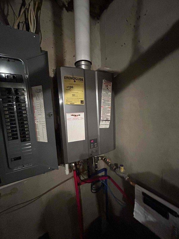 Conducted comprehensive site evaluation of existing geothermal heating and cooling system requiring replacement. Assessed current mechanical room configuration including tankless water heater, electrical panel capacity, and existing plumbing connections with PEX and copper piping. Documented equipment specifications, system layout, and infrastructure requirements for complete geothermal system replacement, capturing detailed measurements and technical data on standardized HVAC installation worksheet to prepare accurate estimate for split geothermal system installation.