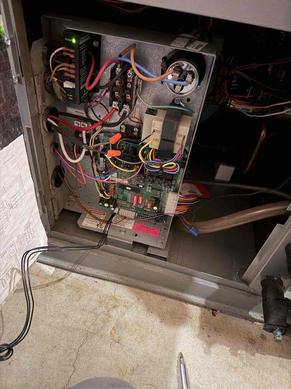 Completed annual cooling maintenance on geothermal HVAC system. Accessed interior control compartment and inspected all electrical components including control board, contactors, relays, and capacitor. Verified proper wiring connections throughout system and tested temperatures using digital instrumentation to ensure unit operating within manufacturer specifications.