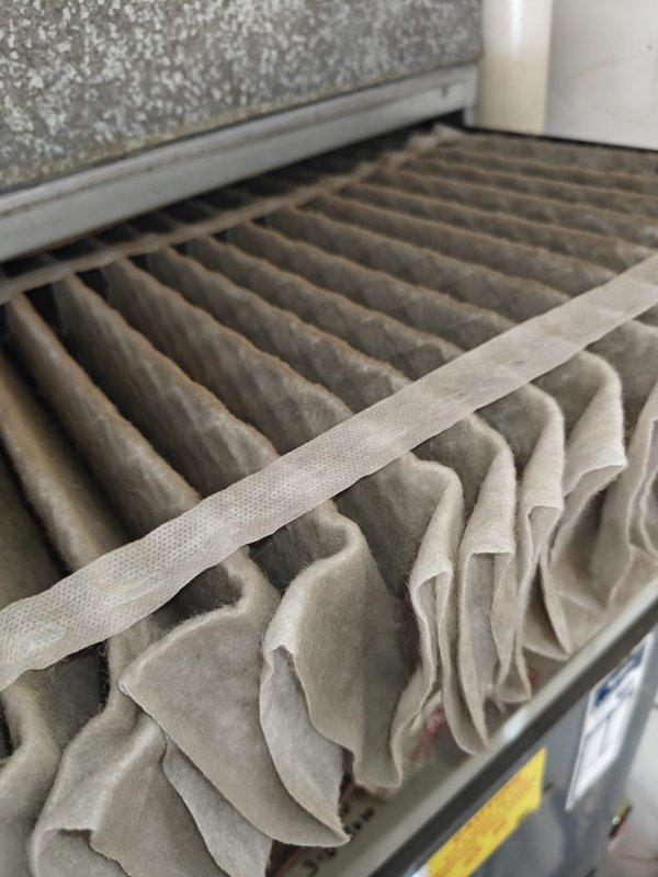 Completed cooling maintenance service on HVAC system and replaced Aprilaire #310 air filter. The existing filter showed significant dust and debris accumulation across the pleated media, indicating proper filtration performance since the last service interval. Installed new Aprilaire #310 filter in the air handler unit, ensuring proper fit and seal within the filter tracks to maintain optimal airflow and system efficiency.