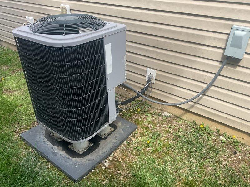 Responded to no cooling complaint on residential air conditioning system less than 10 years old. Upon arrival, performed visual inspection of outdoor condenser unit and accessed indoor components. Conducted diagnostic testing to identify cause of cooling failure, checked refrigerant levels, electrical connections, and thermostat operation. System restored to proper cooling operation and verified all components functioning within manufacturer specifications.