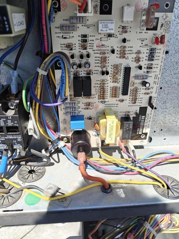Completed 2026 cooling maintenance agreement service on commercial HVAC system, which included full system inspection and replacement of two 16x25x2 air filters. Inspected control board wiring and connections, verified all electrical components and relays functioning properly, and documented filter replacement with service date notation for maintenance tracking records.