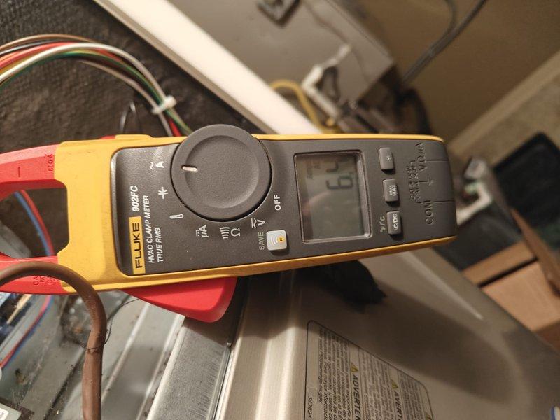 Completed commercial cooling maintenance agreement first service on HVAC system. Performed electrical diagnostics using clamp meter to verify amperage readings and system performance, inspected air filtration system and ductwork components for proper operation and cleanliness. All equipment found operating within normal parameters with filter and accessible components documented for maintenance records.