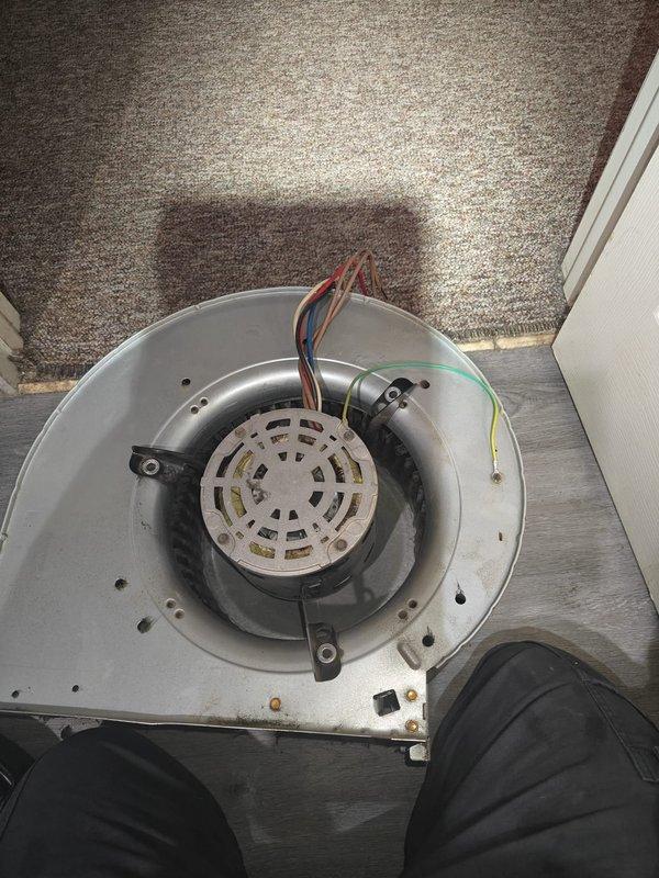 Replaced failed dual-run capacitor in outdoor HVAC unit, restoring proper electrical function to compressor and condenser fan motor. Removed and replaced defective blower motor assembly from indoor air handler unit due to motor failure, ensuring proper airflow and system operation. Tested all electrical connections, verified proper voltage readings, and confirmed system is operating within manufacturer specifications with adequate airflow and cooling performance.