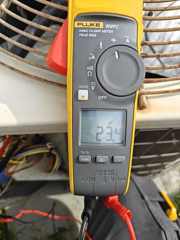 Completed routine cooling maintenance on residential HVAC system and discovered significant frost buildup on evaporator coil and ductwork, indicating restricted airflow or low refrigerant charge. Measured system temperatures using digital clamp meter, inspected evaporator coil condition, and documented heavy ice formation on metal panels with visible condensation streaking. Recommended immediate follow-up to address airflow restriction or refrigerant issue to prevent compressor damage and restore proper cooling operation.