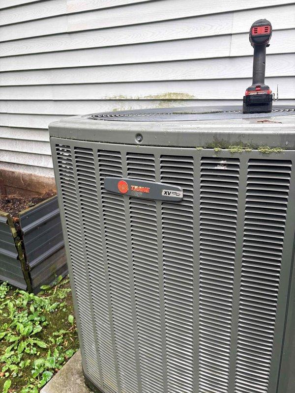 Completed comprehensive AC tune-up on Trane XV20 condenser unit and associated furnace system. Performed standard maintenance procedures including inspection of all major components, verification of refrigerant levels, cleaning of condenser coils, testing of electrical connections, and system performance evaluation to ensure optimal operation for the cooling season.
