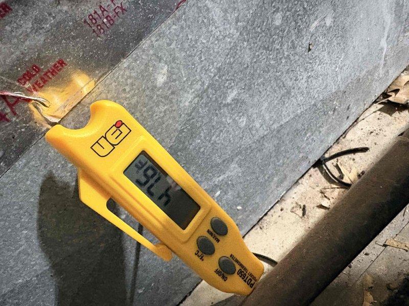 Completed scheduled cooling maintenance on residential HVAC system. Performed comprehensive system diagnostics including temperature differential measurements across evaporator coil registering 950.5°F and electrical testing of control circuits showing 15.9 microamps draw with 0.0V at tested connection points. Inspected all wiring connections, control board operation, and refrigerant lines; verified proper insulation integrity and confirmed system operating within normal parameters with no deficiencies noted.