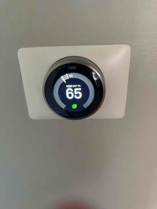 Completed scheduled cooling maintenance inspection on residential HVAC system. Verified thermostat operation and calibration, confirmed proper temperature readings at supply register measuring 50°F, indicating adequate cooling system performance. All equipment functioning within normal parameters.