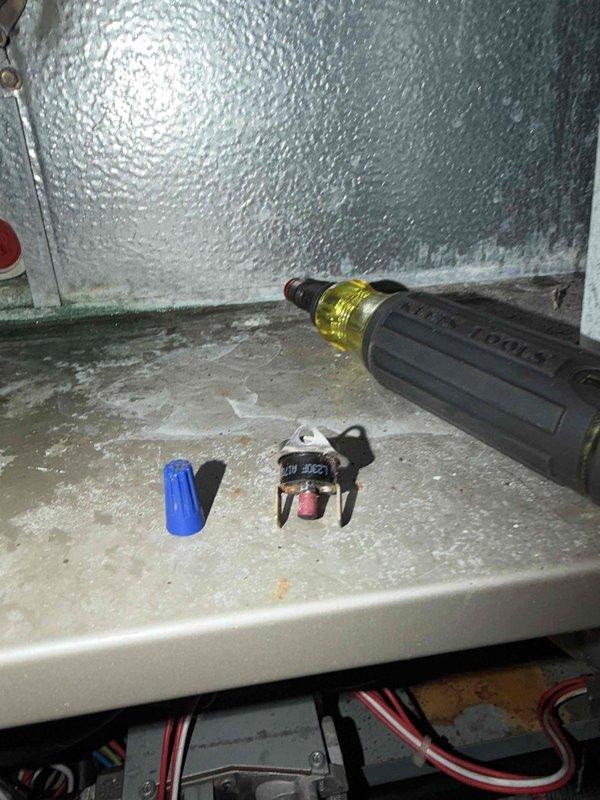 Responded to commercial furnace service call and successfully installed new limit switch on HVAC unit. Accessed interior components, removed failed limit switch exhibiting significant corrosion, and installed replacement unit with proper electrical connections. Tested system operation to verify proper limit switch function and safe equipment operation.