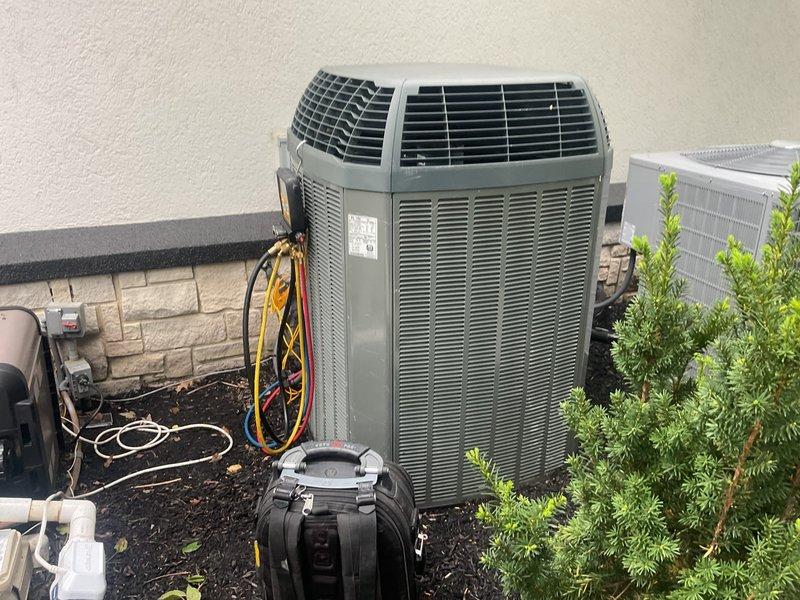 Responded to no cooling complaint on 16-year-old residential HVAC system. Performed complete system diagnostic on outdoor condensing unit and indoor air handler components. Evaluated condenser operation, refrigerant circuit integrity, electrical connections, and overall system performance to determine failure cause. Provided comprehensive assessment with both repair and full system replacement options given the age and condition of the equipment.