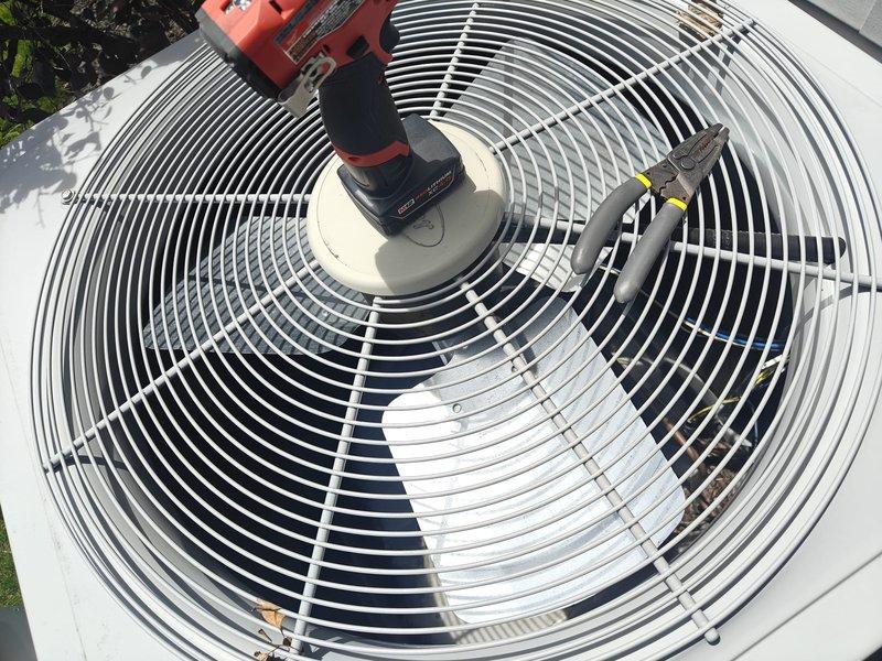 Completed comprehensive AC tune-up and preventative maintenance on outdoor condensing unit. Performed electrical diagnostics including amperage draw testing which measured 75 amps, removed fan guard to access internal components for cleaning and inspection, and renewed annual maintenance plan agreement. Unit operating within normal parameters upon completion of service.