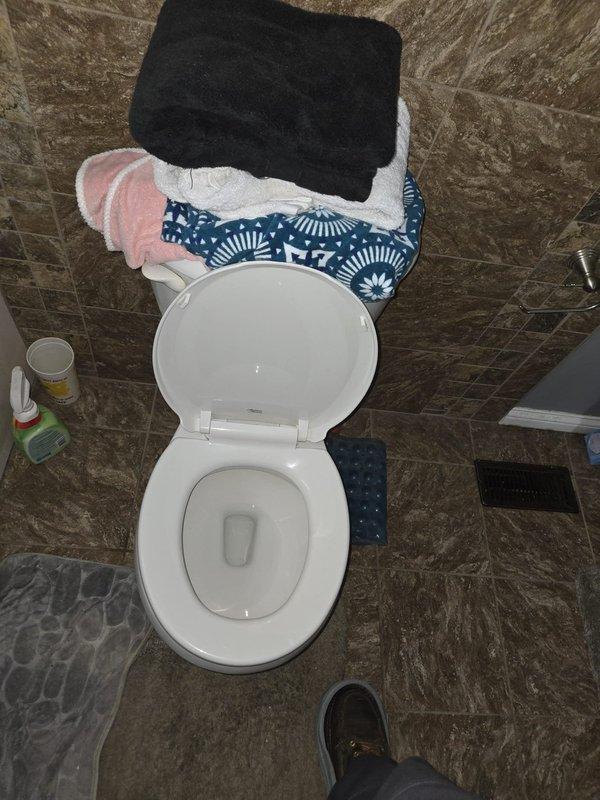 Conducted site assessment for installation of two toilets in residential bathrooms. Inspected existing fixtures, plumbing connections, and floor conditions in both locations. Documented current toilet conditions showing age-related wear, staining, and discoloration requiring replacement. Evaluated tile flooring, wall configurations, and accessibility for new fixture installation. Photographed installation sites to provide accurate estimate for complete toilet removal and replacement, including necessary supply line connections, wax ring seals, and proper mounting hardware.