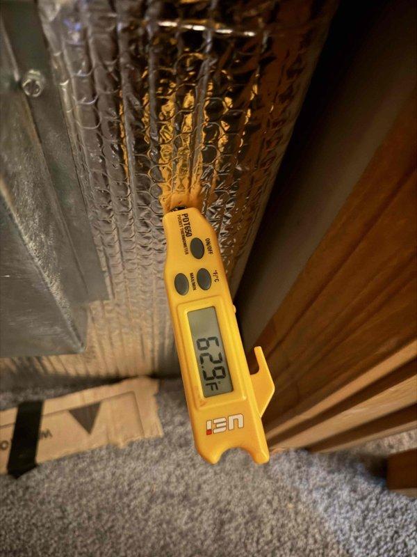 Responded to repeat no cooling complaint on heat pump system. Upon inspection, found failed capacitor and excessive condensation on supply ductwork indicating system had been operating with compromised airflow. Replaced defective capacitor and verified proper system operation with supply air temperature reading of 52.9°F, confirming adequate cooling performance restored.