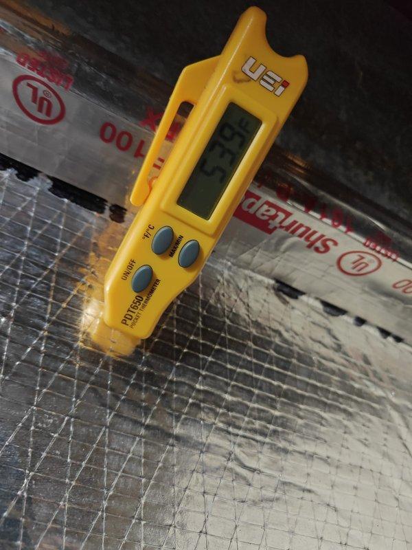 Completed first seasonal cooling maintenance on residential HVAC system. Performed comprehensive system inspection including electrical measurements using clamp meter to verify proper amperage draw and control circuit integrity. Measured supply air temperatures at ductwork using infrared thermometer to confirm adequate cooling performance and proper airflow distribution across the system.