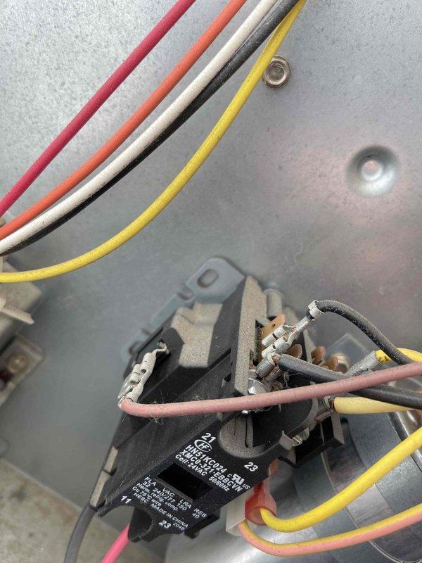 Responded to no cooling complaint on ground-level unit. Performed electrical diagnostics using clamp meter and identified failed dual-run capacitor (35/5 µF) preventing compressor and condenser fan operation. Replaced capacitor, verified proper amperage draws on all components, and confirmed system cooling properly upon departure.