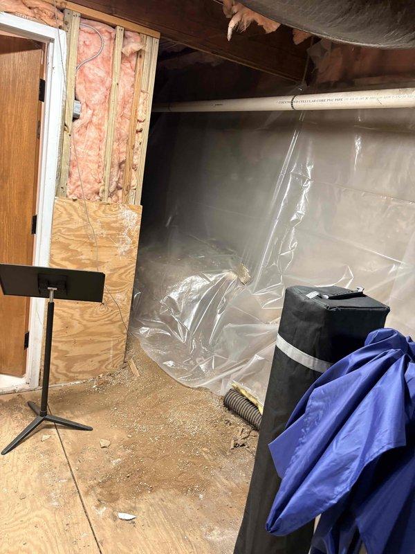 Responded to callback request to reconnect whole-house dehumidifier in mechanical room. Completed all electrical and condensate drain connections to unit, verified proper mounting and ductwork integration with existing Carrier HVAC system. Tested unit operation and confirmed proper drainage through PVC trap assembly, system now fully operational.
