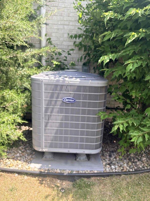 Completed comprehensive AC tune-up on Carrier outdoor condensing unit, including inspection of all major components, refrigerant levels, and electrical connections. Inspected and documented air filter condition showing minimal dust accumulation with filter in acceptable working condition. Enrolled property in new maintenance plan with expanded coverage including dehumidifier equipment for ongoing preventative maintenance.