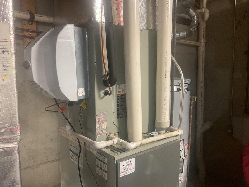 Provided comprehensive HVAC system replacement estimate for residential property experiencing inadequate cooling performance. Evaluated existing XR17 outdoor condensing unit and indoor furnace system with connected humidifier and assessed refrigerant lines, electrical connections, and ductwork configuration. Documented current equipment specifications and presented replacement options to address system's inability to maintain desired temperature setpoints.